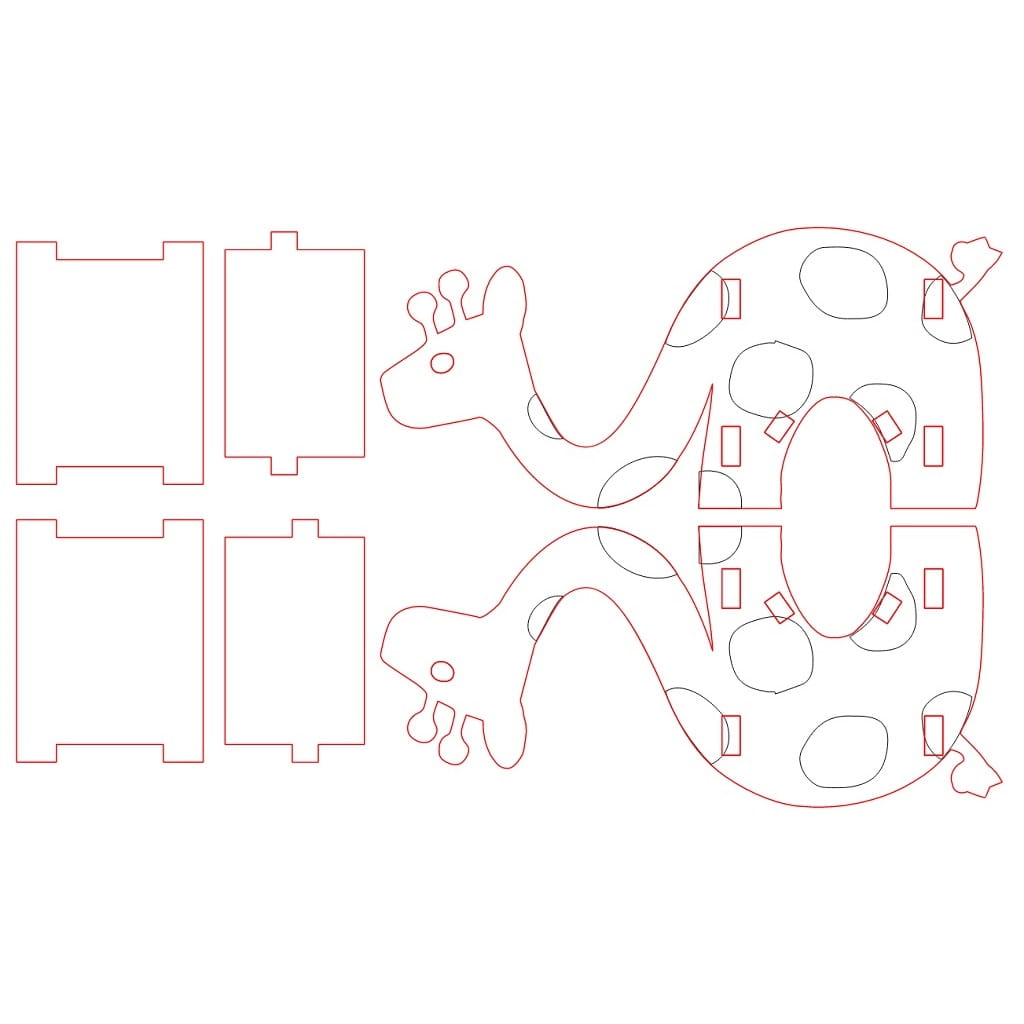 Laser Cut Wooden Giraffe Pencil and Mobile Holder