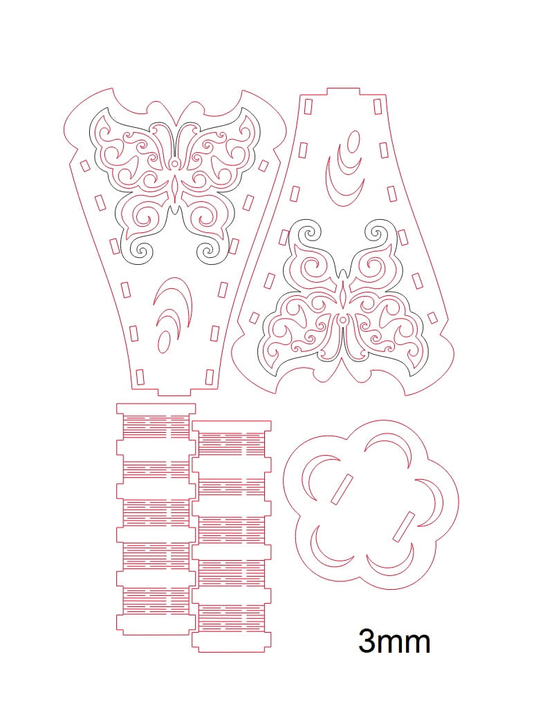 Laser Cut Butterfly Flower Pot