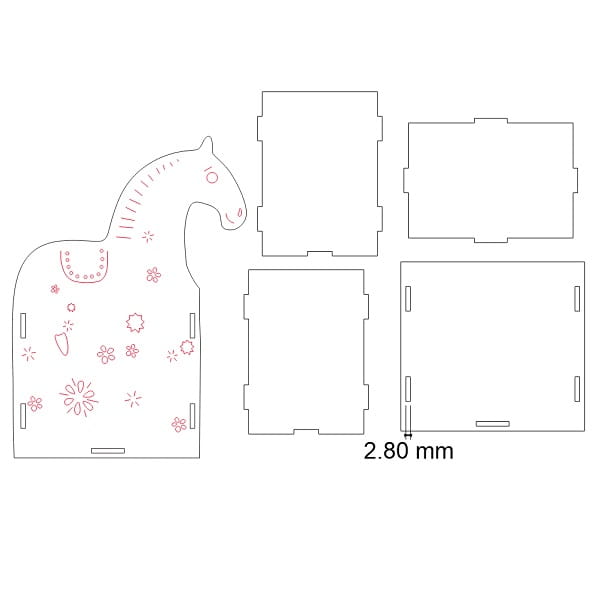 Laser Cut Wooden Horse Shaped Pen Stand