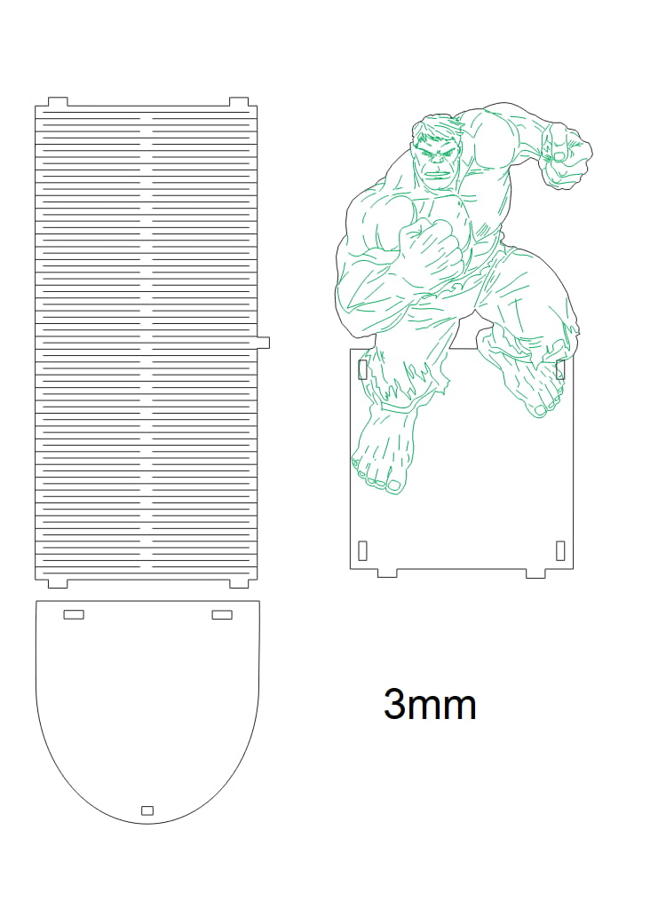 Laser Cut Wooden Hulk Pen Pencil Holder