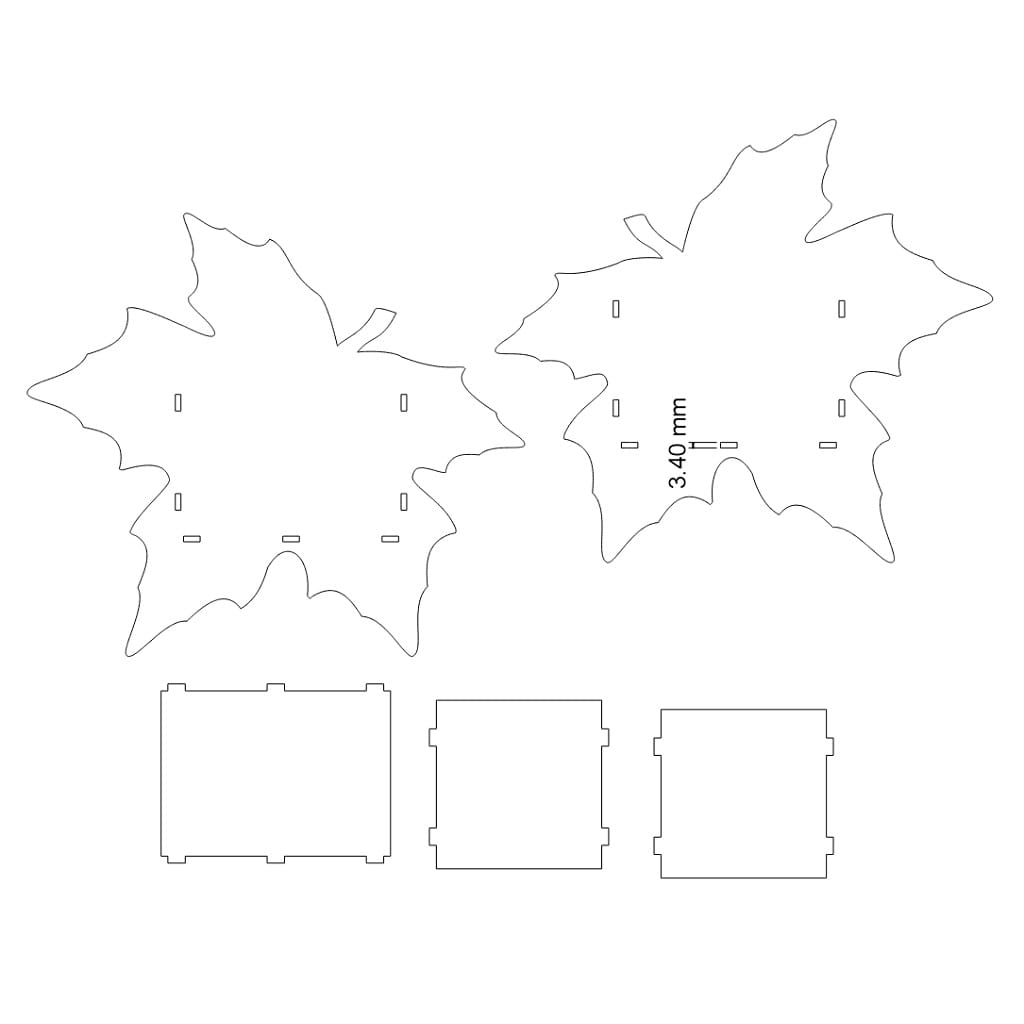 Laser Cut Wooden Maple Leaf Pencil Holder