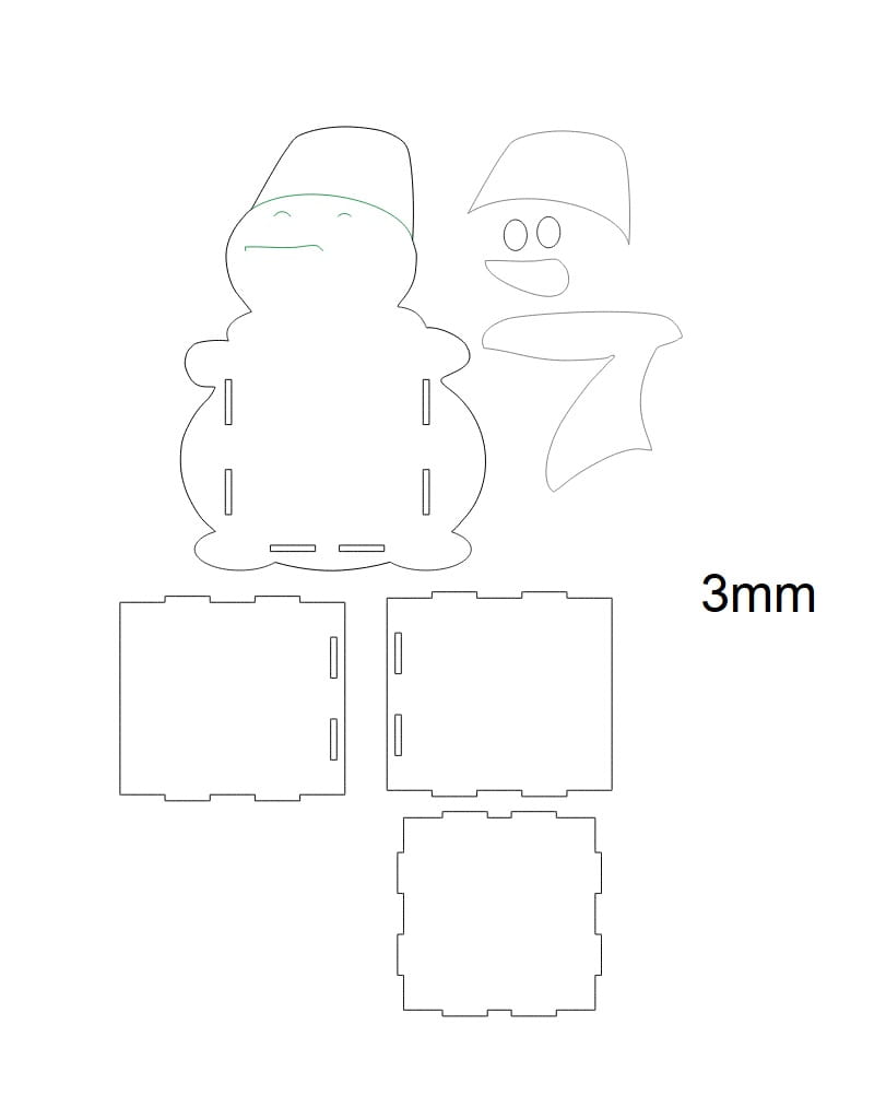 Laser Cut Wooden Snowman Pencil Holder