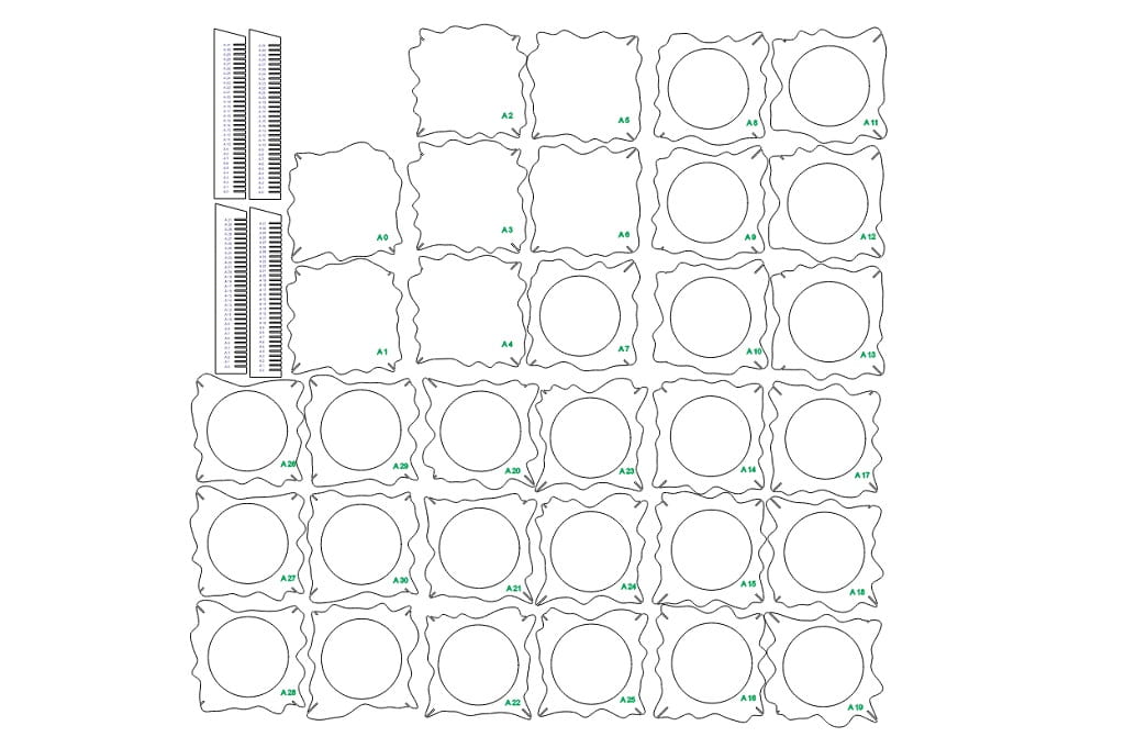 Laser Cut Wooden Wavy Pencil Holder