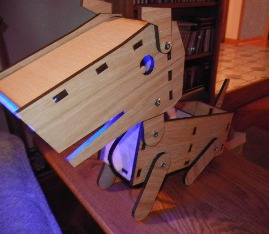 Laser Cut Wooden Dog Lamp Desk Tidy