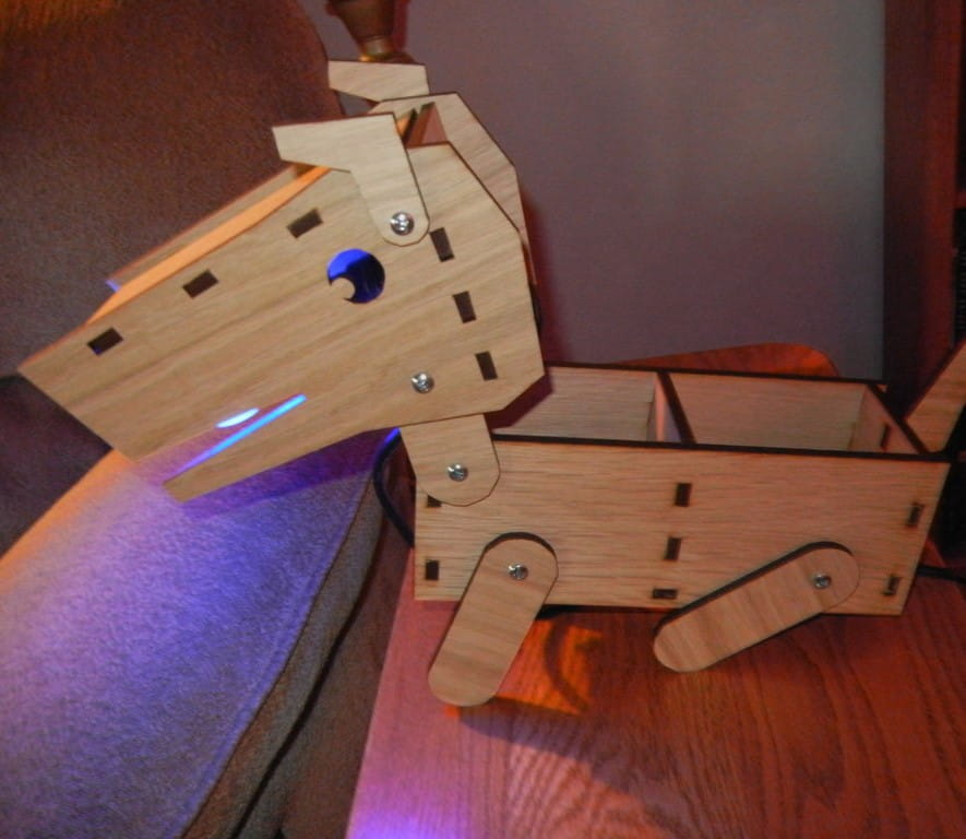 Laser Cut Wooden Dog Lamp Desk Tidy