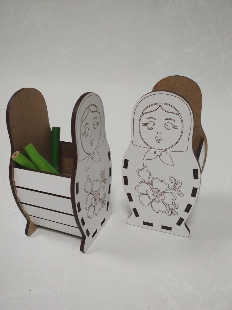 Laser Cut Matryoshka Doll Pen Holder