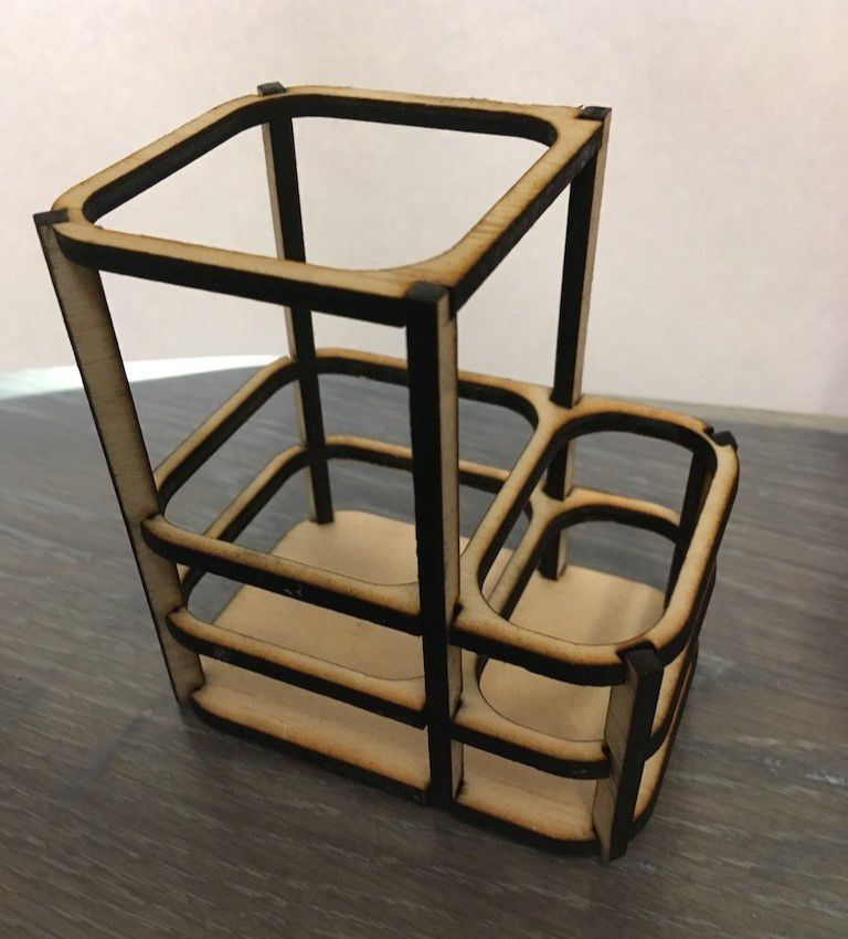 Laser Cut Pen Holder Desk Organizer
