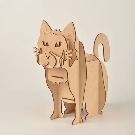 Laser Cut Wooden Dog Pencil Holder