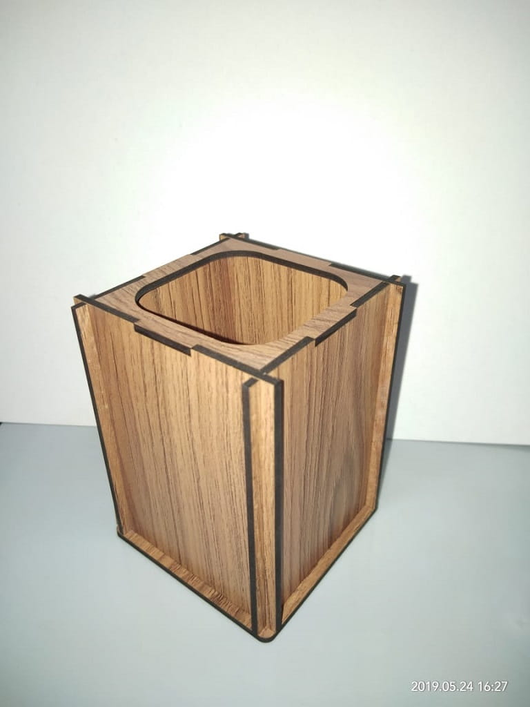 Laser Cut Wooden Pencil Pot