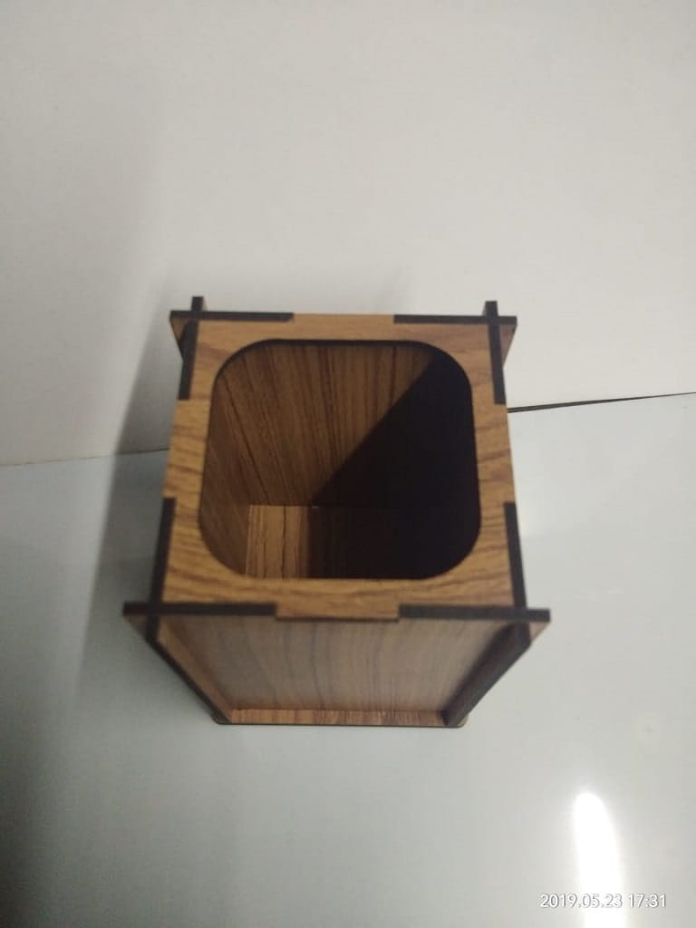 Laser Cut Wooden Pencil Pot