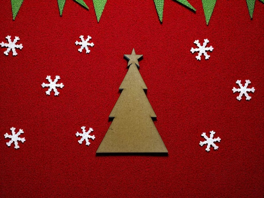 Laser Cut Wooden Triangle Christmas Tree Cutout Craft