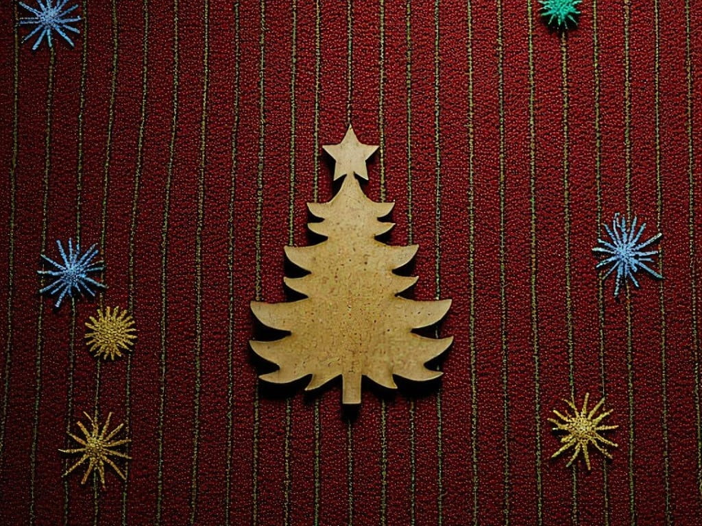 Laser Cut Christmas Tree with Star Wood Shape
