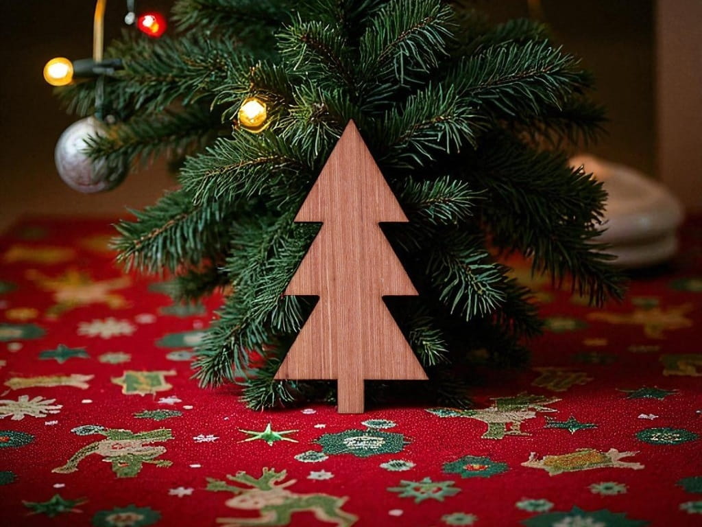 Laser Cut Unfinished Wood Christmas Tree Cutout Shape