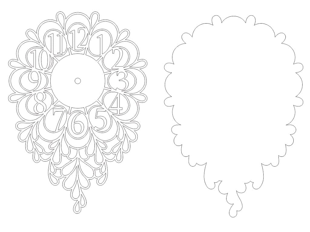 Laser Cut Decorative Wall Clock for Living Room