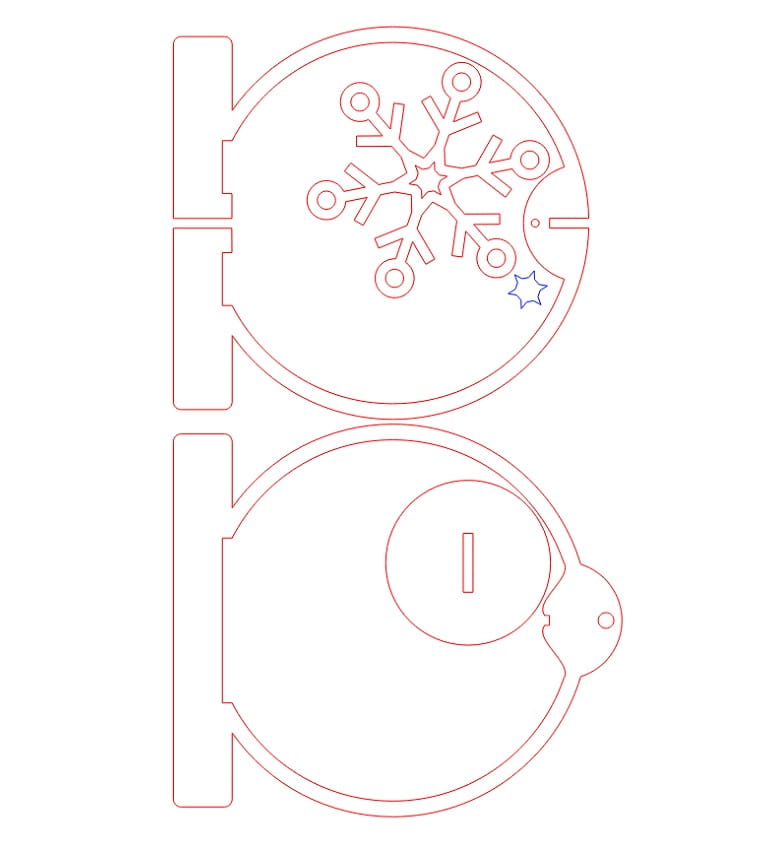 Laser Cut 3D Hanging or Freestanding Snowflake Ornament