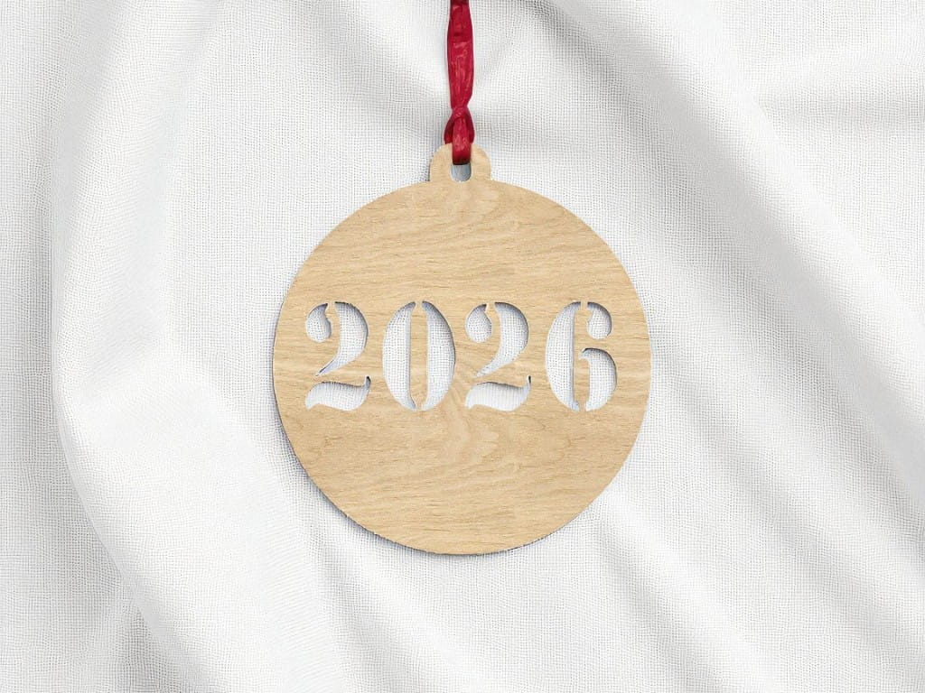Laser Cut 2026 New Year Ornament