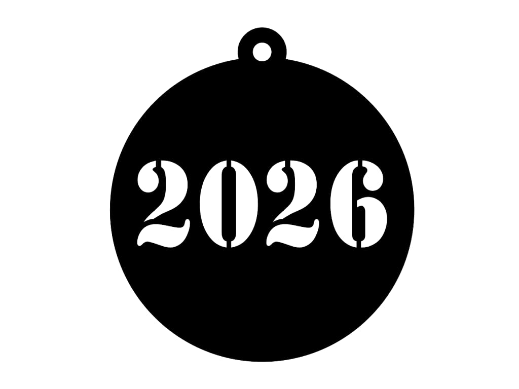 Laser Cut 2026 New Year Ornament