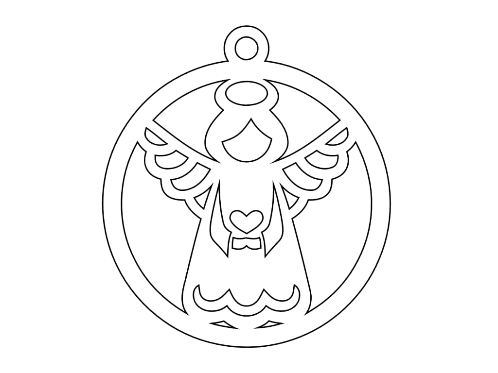 Laser Cut Angel Christmas Tree Bauble