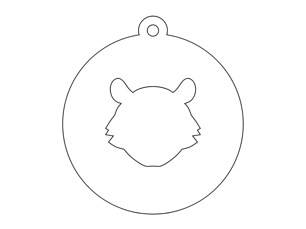 Laser Cut Animal Head Cutout Christmas Bauble