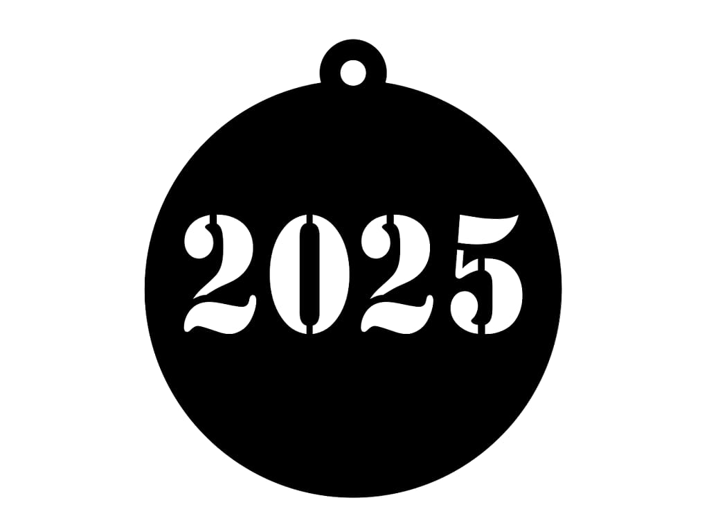 Laser Cut Christmas Tree Year 2025 Ornament