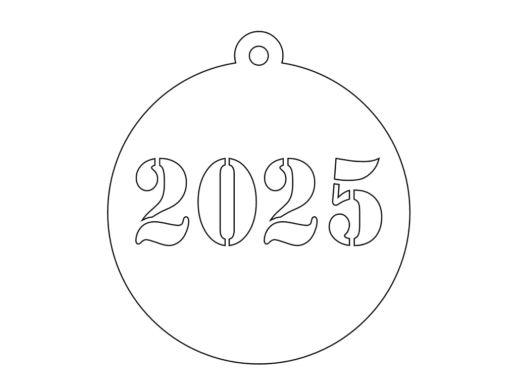 Laser Cut Christmas Tree Year 2025 Ornament