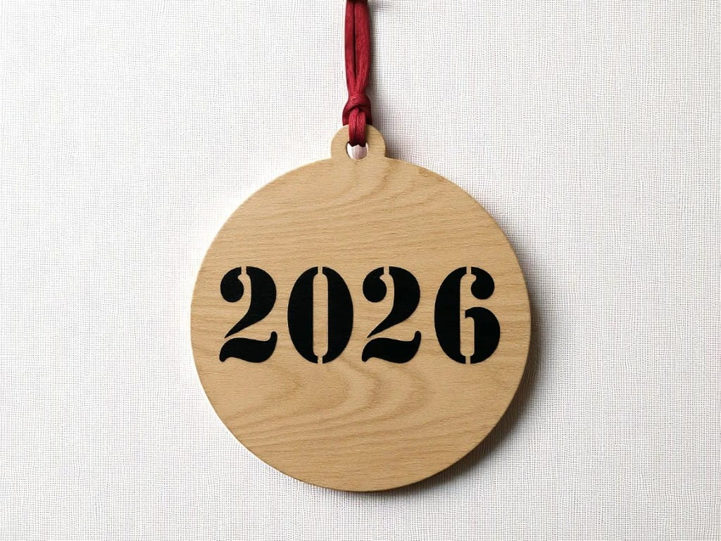 Laser Cut Double Layer 2026 New Year Ornament