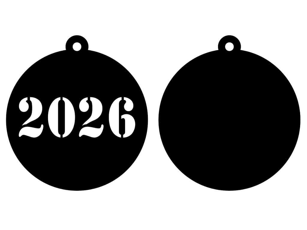 Laser Cut Double Layer 2026 New Year Ornament