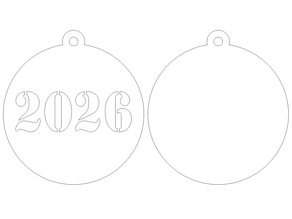 Laser Cut Double Layer 2026 New Year Ornament