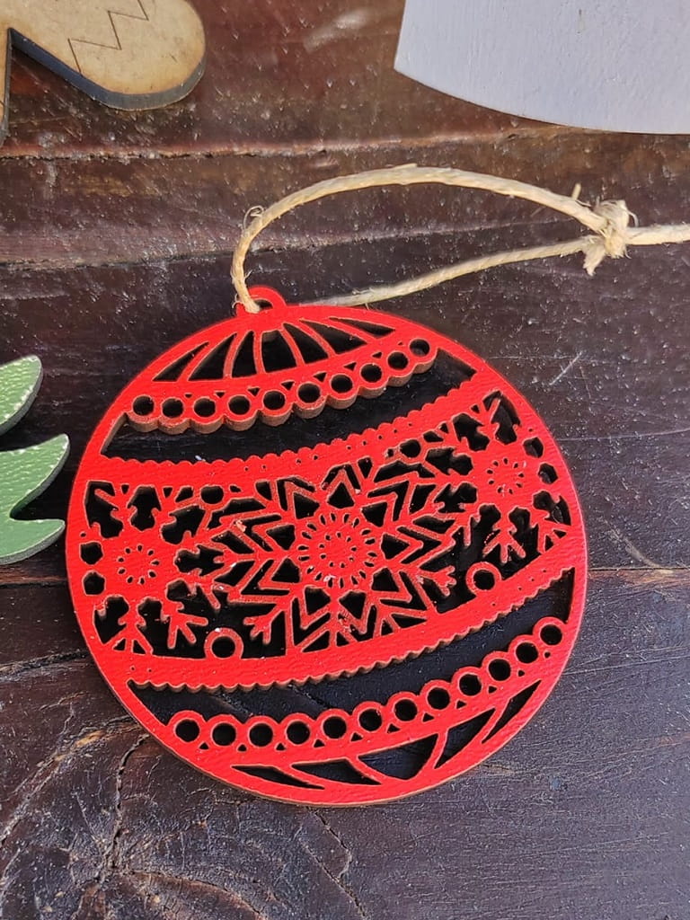 Laser Cut Wooden Christmas Snowflake Bauble