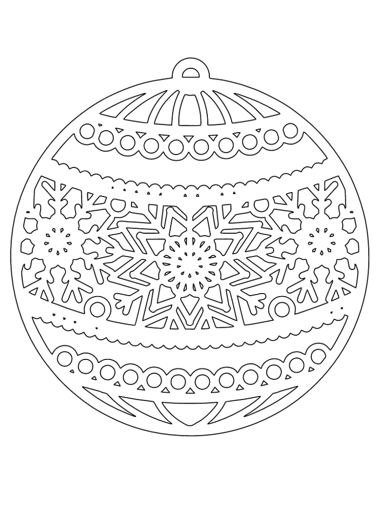 Laser Cut Wooden Christmas Snowflake Bauble