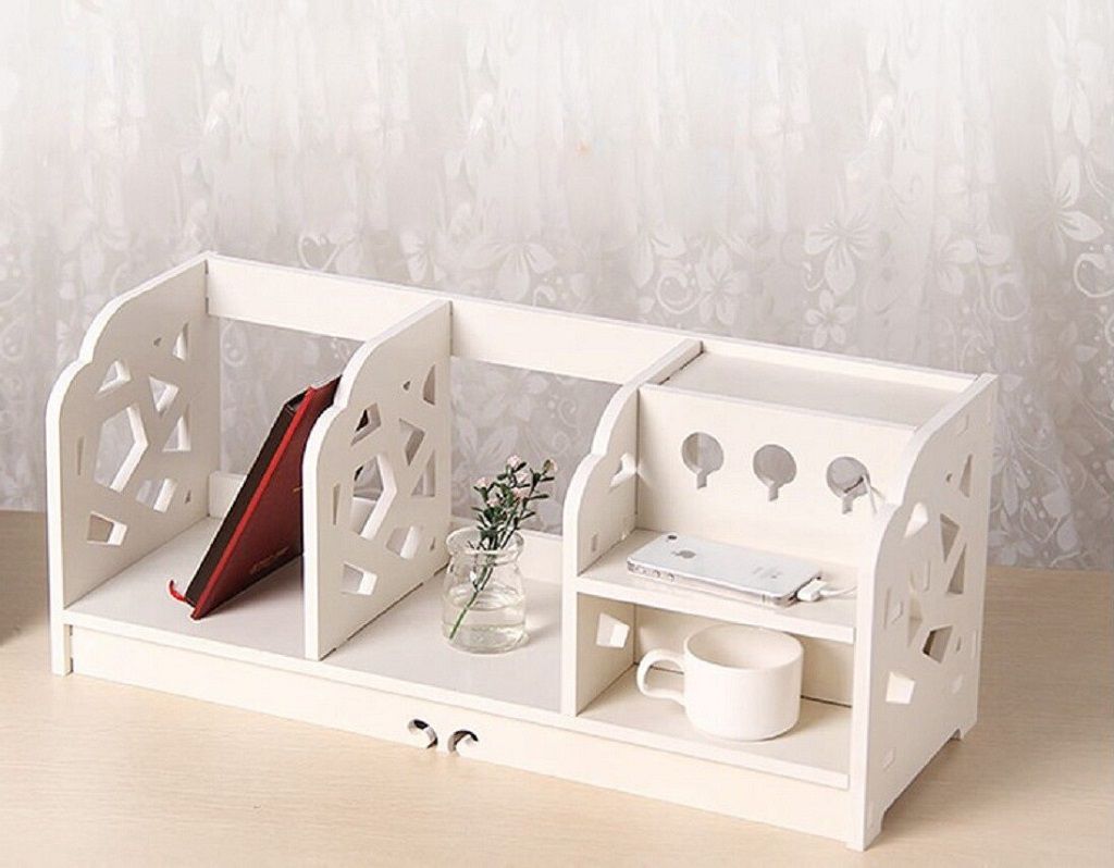 Laser Cut Minimalist Desktop Bookshelf Storage Organizer