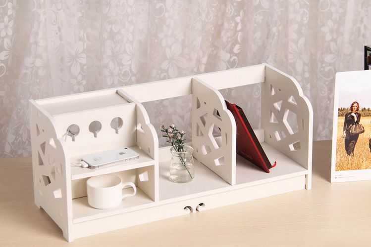 Laser Cut Minimalist Desktop Bookshelf Storage Organizer