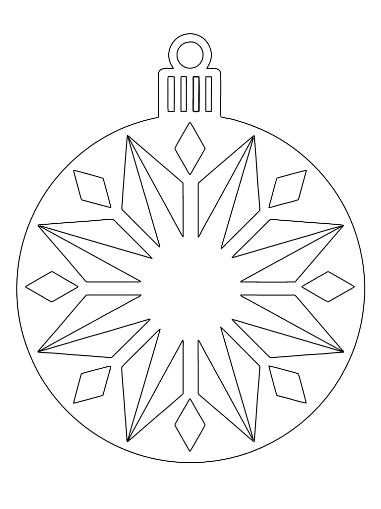 Laser Cut Wooden Christmas Star Bauble