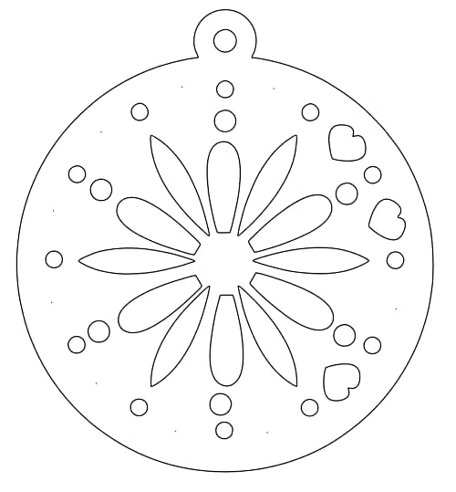 Laser Cut Wooden Floral Christmas Bauble