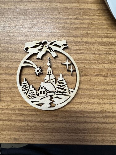 Laser Cut Winter Scene Christmas Tree Ornament