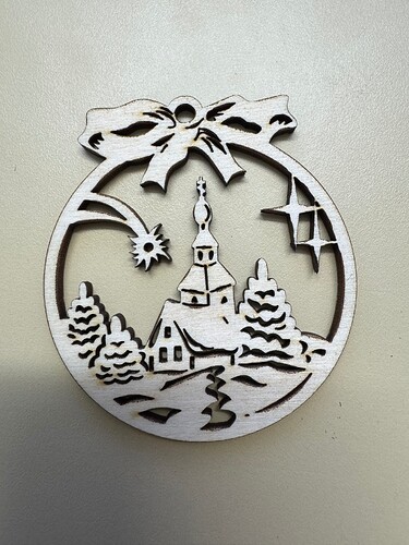 Laser Cut Winter Scene Christmas Tree Ornament