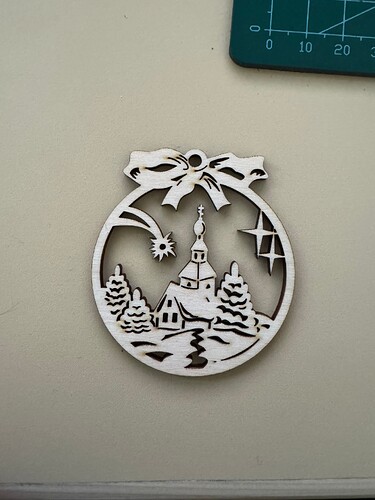 Laser Cut Winter Scene Christmas Tree Ornament