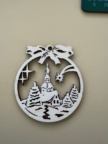 Laser Cut Winter Scene Christmas Tree Ornament
