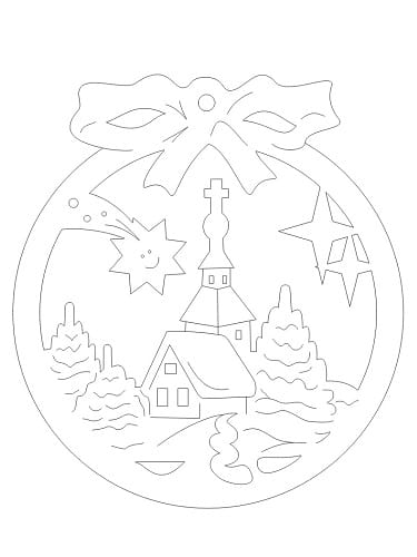 Laser Cut Winter Scene Christmas Tree Ornament