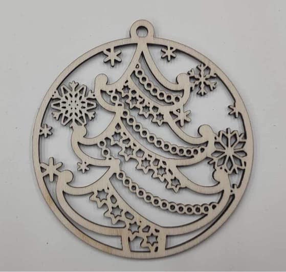 Laser Cut Intricate Christmas Tree Bauble