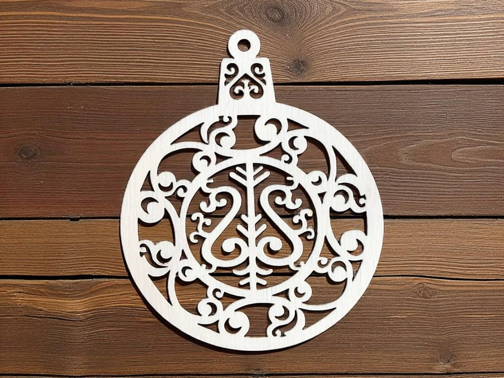 Laser Cut Intricate Christmas Tree Ornament