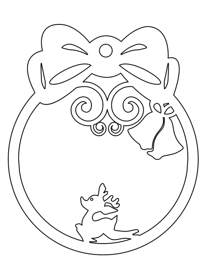 Laser Cut Christmas Reindeer and Bell Bauble