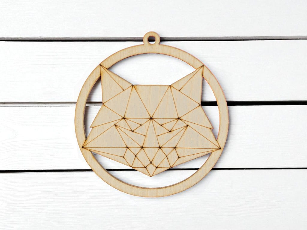 Laser Cut Fox Christmas Tree Ornament
