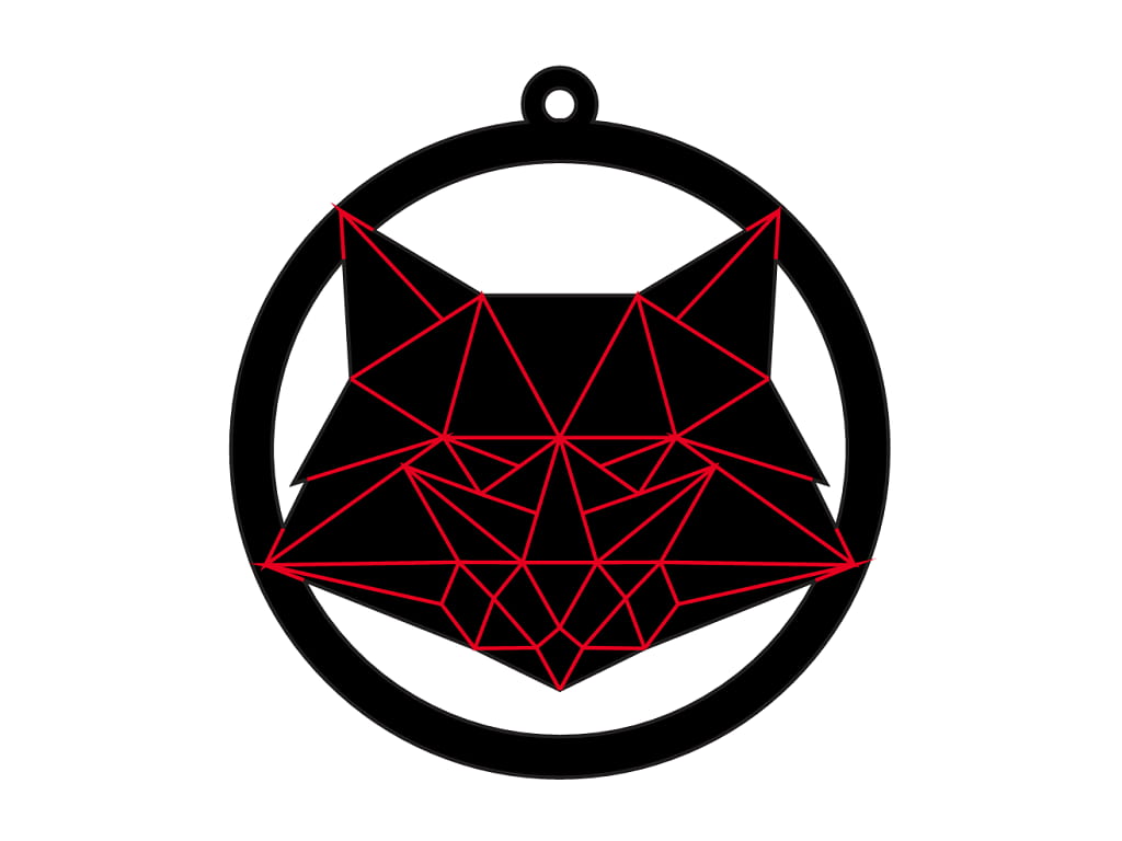 Laser Cut Fox Christmas Tree Ornament