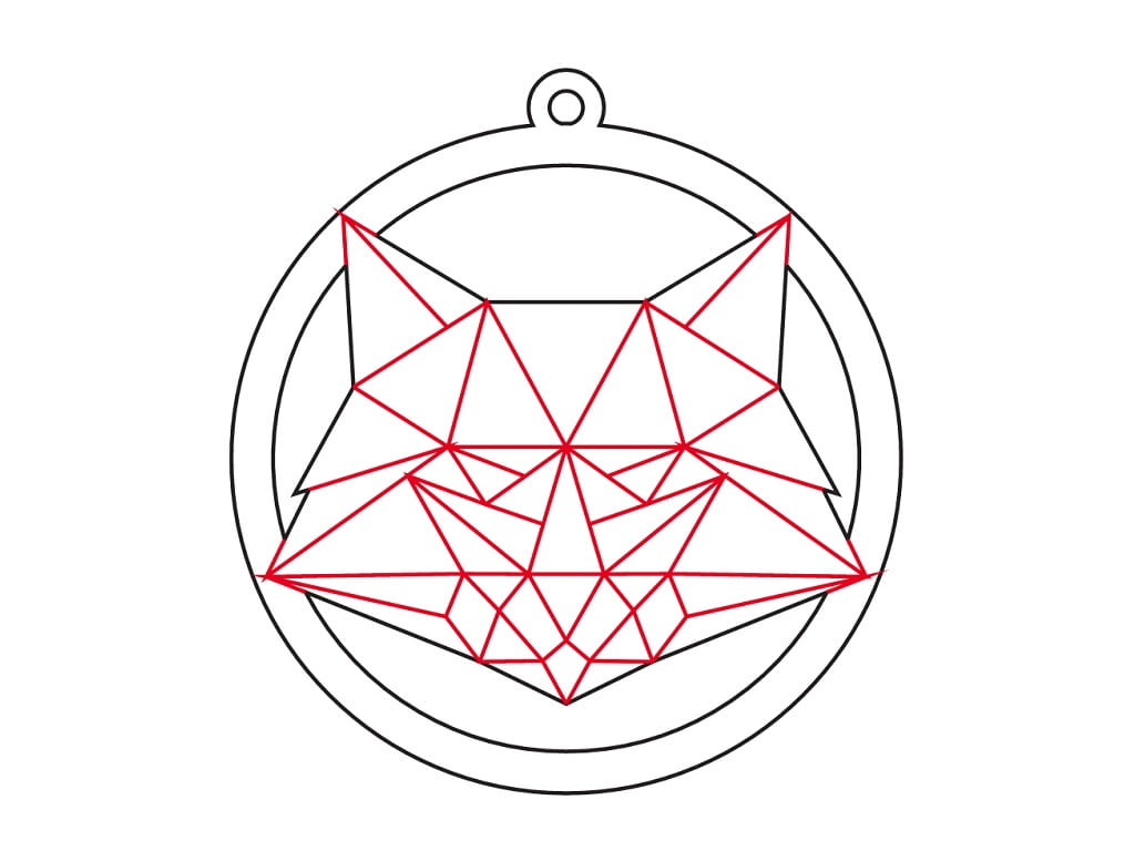 Laser Cut Fox Christmas Tree Ornament