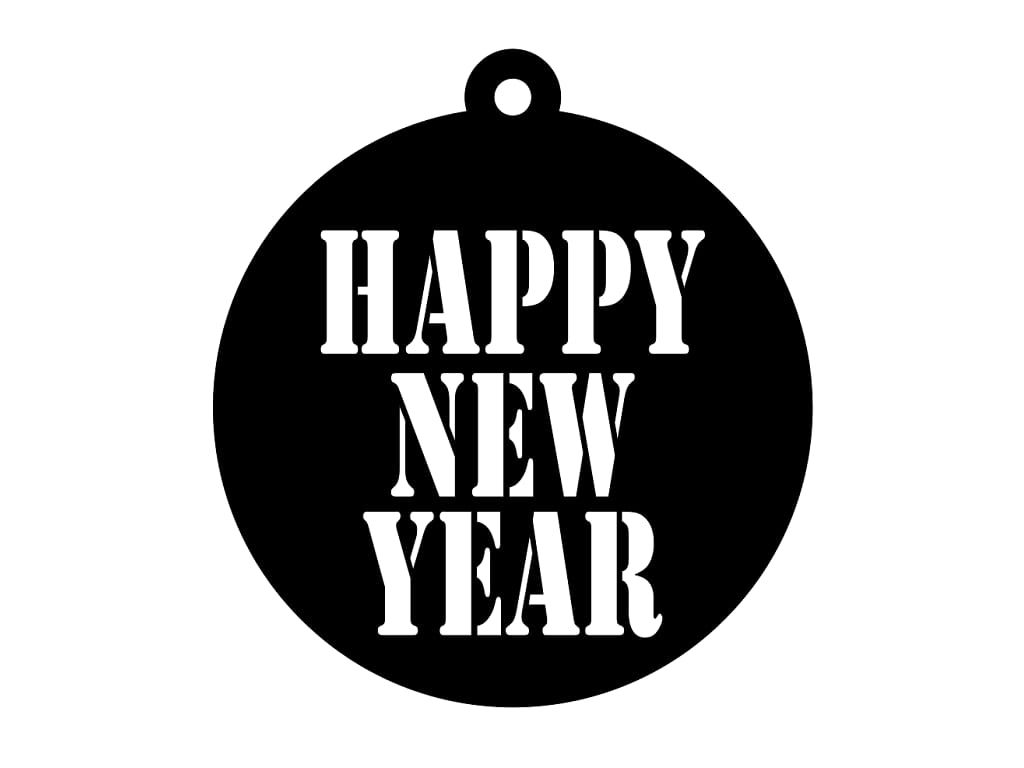 Laser Cut Happy New Year Ornament