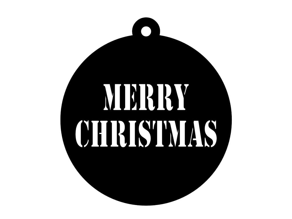 Laser Cut Merry Christmas Wooden Tree Bauble