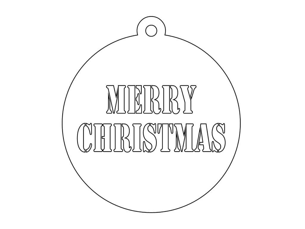 Laser Cut Merry Christmas Wooden Tree Bauble