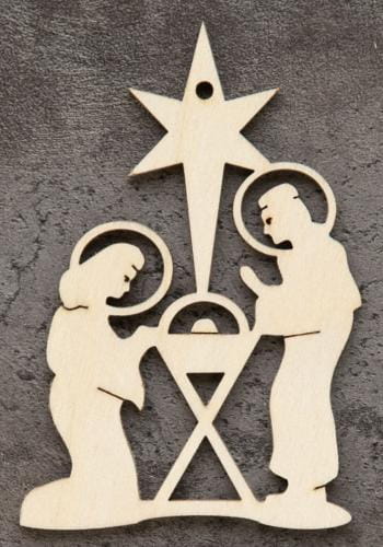 Laser Cut Nativity Scene Christmas Tree Ornament
