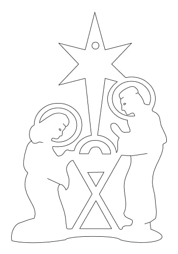 Laser Cut Nativity Scene Christmas Tree Ornament